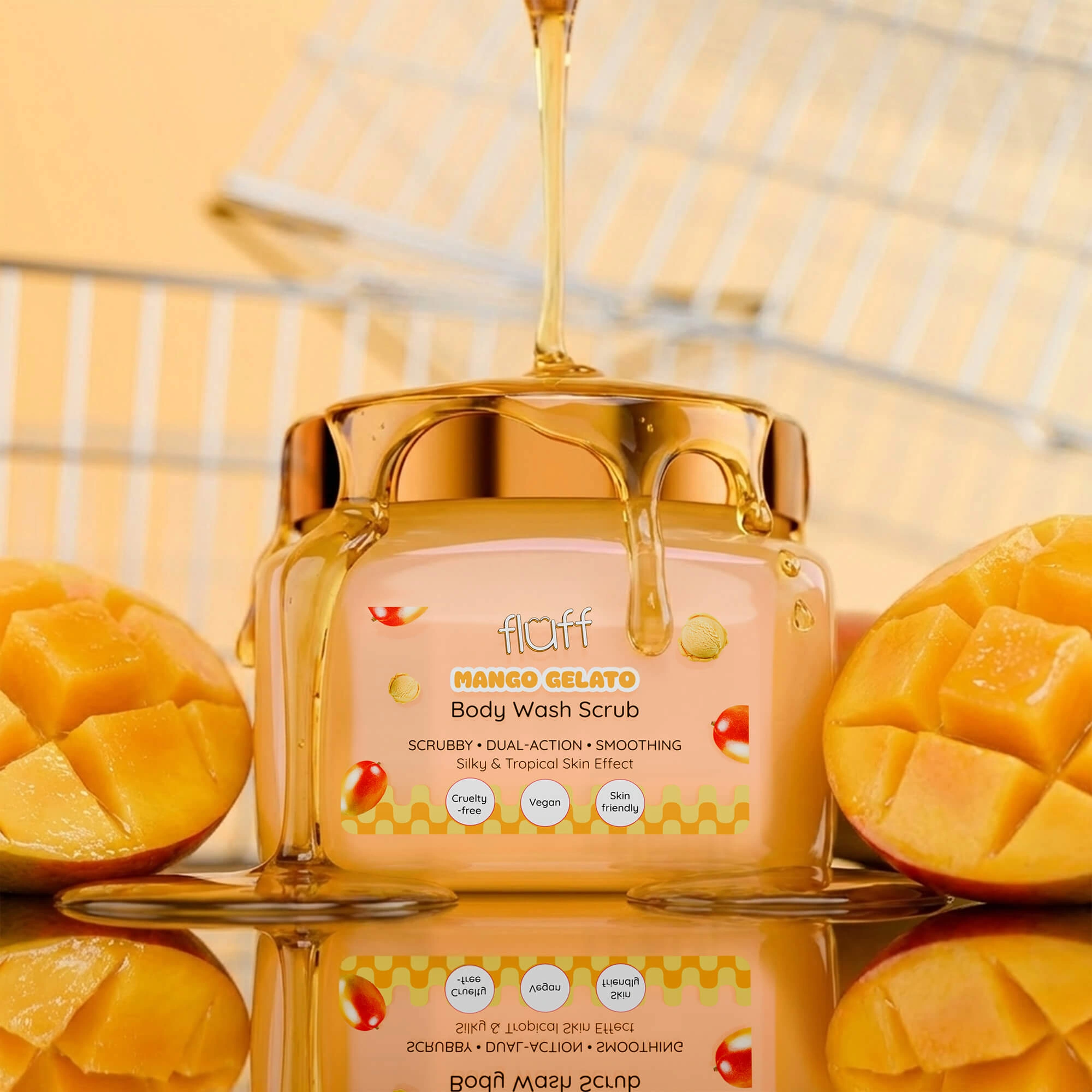 FLUFF - Peeling do mycia ciała - MANGO GELATO 350ml